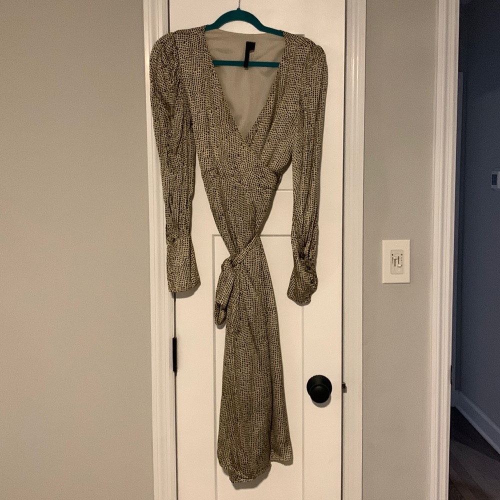 Topshop Silky Print Topshop Wrap Dress-size 6